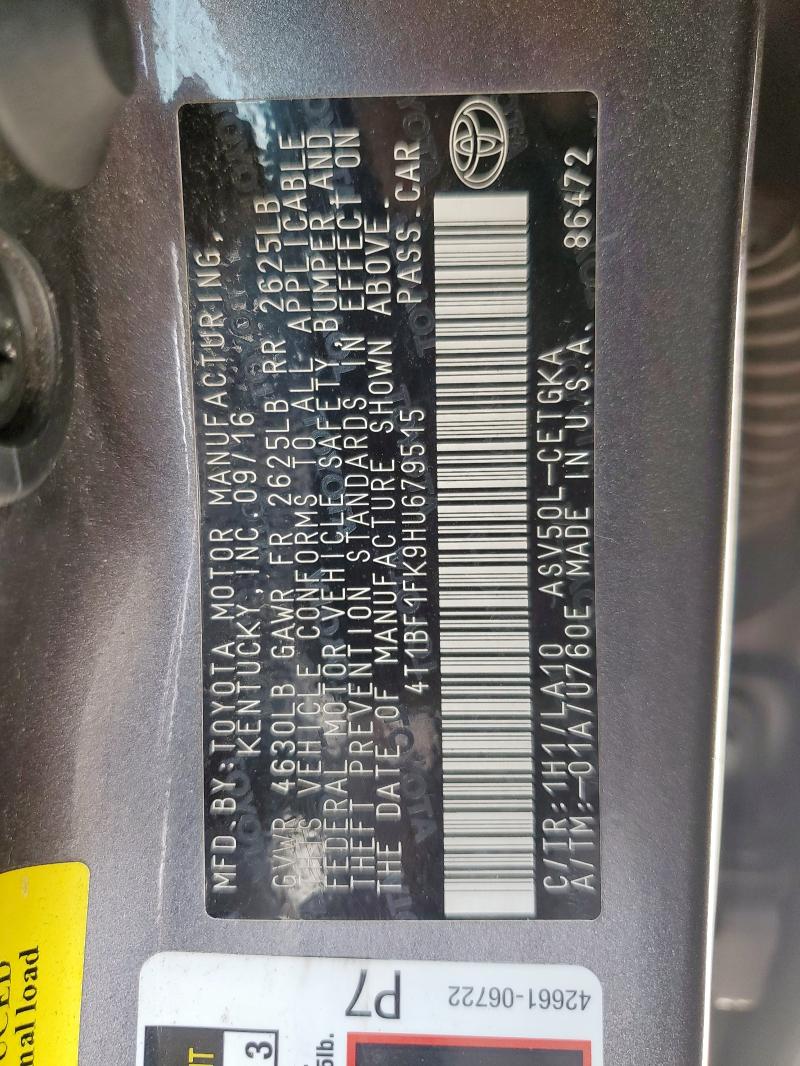 4T1BF1FK9HU679515