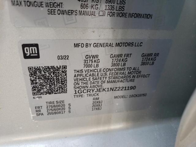 1GCRYJEK1NZ221190
